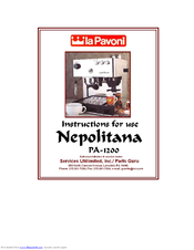 La Pavoni Nepolitana PA-1200 Instructions For Use Manual