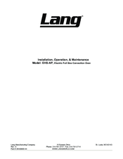 Lang EHS-AP Installation Operation & Maintenance