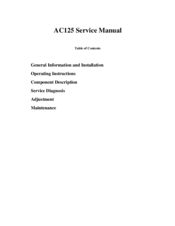 Scotsman AC 125 General Information & Installation