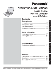 Panasonic CF-54 series Operating Instructions Manual