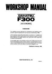 Daihatsu F300 Workshop Manual