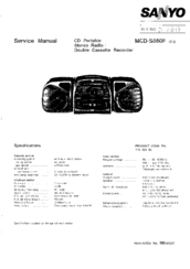 Sanyo MCD-S860F Service Manual