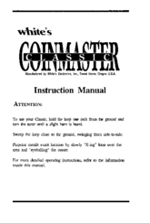 White's Coinmaster Classic Instruction Manual
