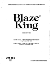 Blaze King King KEI-1300 Owner's Installation And Operation Instruction Book