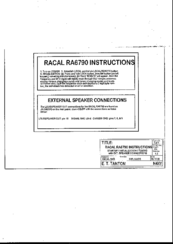 Racal Instruments RA6790/GM Technical Manual