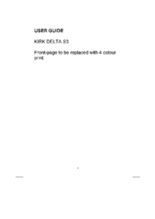 Kirk Delta S3 User Manual