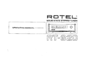 Rotel RT-320 Operating Manual