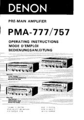 Denon PMA-777 Operating Instructions Manual