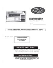 Globe GSP30 Owner's And Operator's Manual