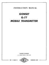 Gonset G-77 Manual