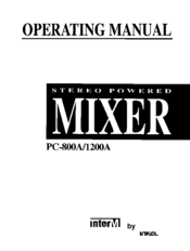 Inter-m PC-800A Operating Instructions Manual