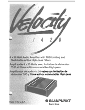 Blaupunkt Velocity V420 Manual