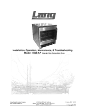 Lang EQS-AP Installation, Operation, Maintenance, & Troubleshooting