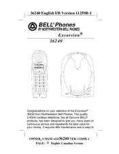 Bell Phones Excursion 36240 Owner's Manual