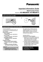 Panasonic KX-MB2061C Important Information Manual