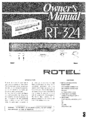 Rotel RT-324 Owner's Manual