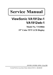 ViewSonic LCD Display VA1912w-1 Service Manual