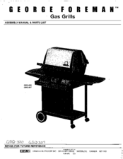 George Foreman GBQ-307 Assembly & Parts List