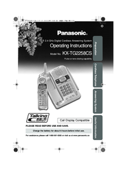 Panasonic KX-TG2258CS Operating Instructions Manual