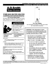 A.O. Smith XVRL-40 Installation Instructions And Use & Care Manual
