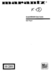 Marantz MD2020 User Manual