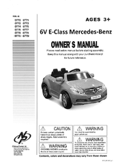 National Products 0773 6V E-Class Mercedes-Benz Owner's Manual