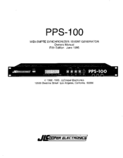 JLCooper Electronics PPS-100 Owner's Manual