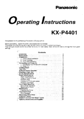 Panasonic KX-P4401 Operating Instructions Manual