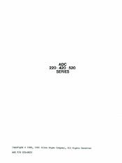 Allen Organ Company ADC 520 Series Owner's Manual