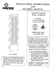 Empire Comfort Systems GWT-25-1RB Installation Instructions And Owner's Manual