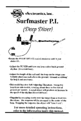 White's Surfmaster P.I. Deep Diver Instruction Manual