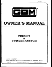 GBM 1994 Swinger Custom Owner's Manual