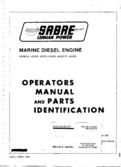 Sabre 6D363 Operator's Manual And Parts List