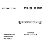 Dynacord CLS 222 - Operating Manual