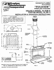 Fmi Deluxe II 36 ECM II Installation & Operation Instructions