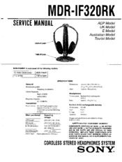 Sony MDR-IF320RK Service Manual