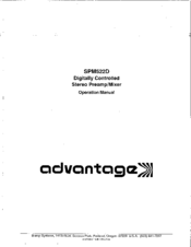 Advantage SPM522D Operation Manual