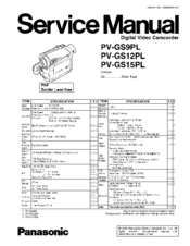 Panasonic PV-GS12PL Service Manual