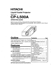 Hitachi CP-L500A Operating Manual