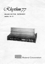 Roland Rhythm-77 TR-77 Manual