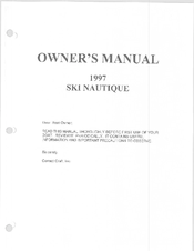 Correct Craft 1997 Ski Nautique Owner's Manual