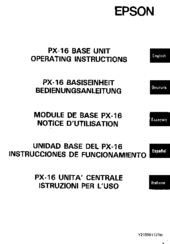 Epson PX-16 Operating Instructions Manual
