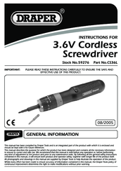 Draper CS36L Instructions For