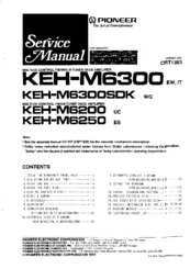 Pioneer KEH-M6300SDK Service Manual