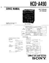 Sony HCD-A490 Service Manual