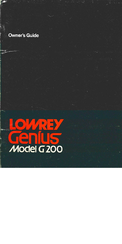 Lowrey Genius G200 Owner's Manual