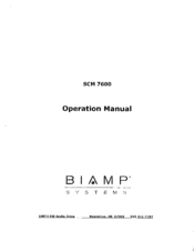 Biamp SCM 7600 Operation Manual