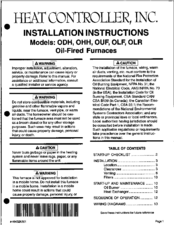 Heat Controller OLF Installation Instructions Manual