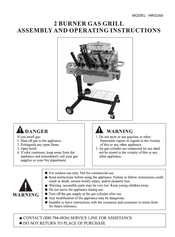 Gasmate HRG350 Assembly And Operating Instructions Manual