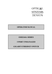 Optical Systems Design OSD2144A SERIES Operator's Manual
